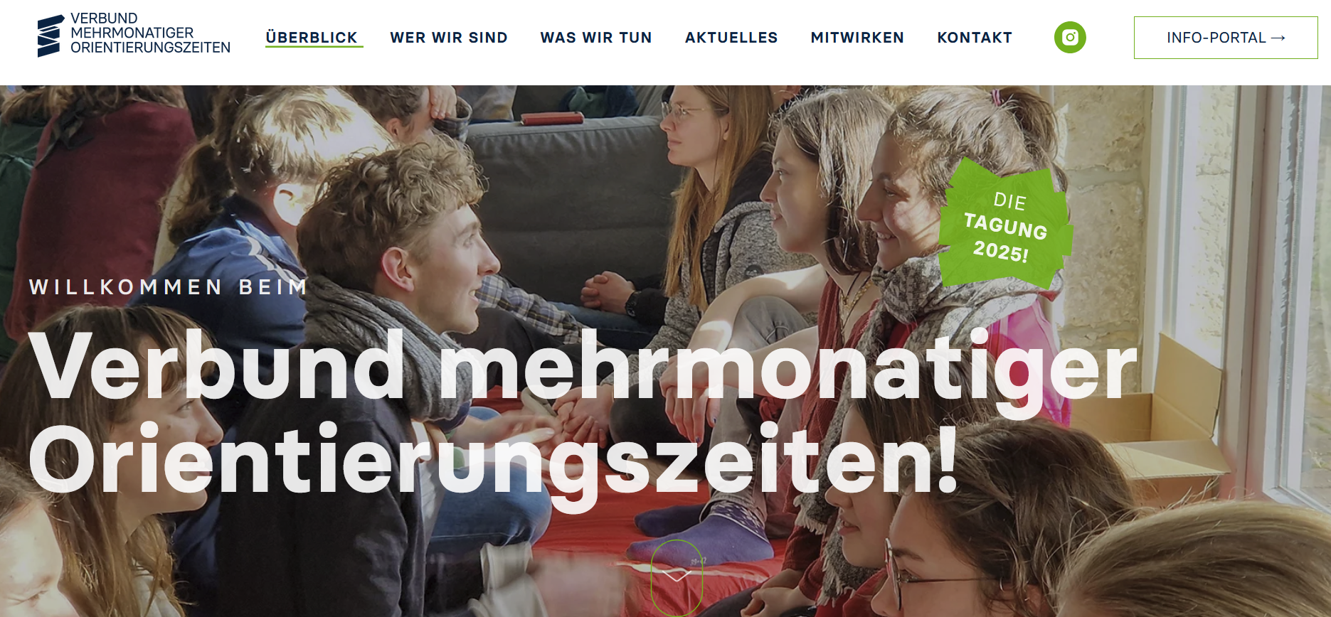 Website des Verbunds mehrmonatiger Orientierungszeiten